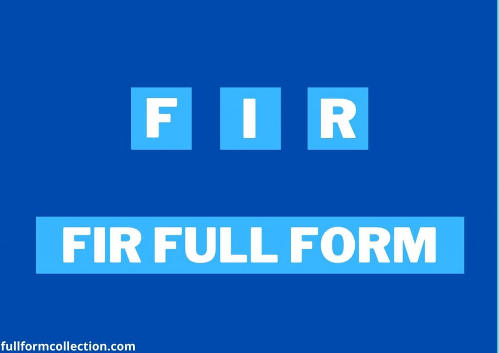 FIR ka Full Form